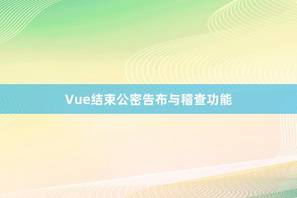 Vue结束公密告布与稽查功能
